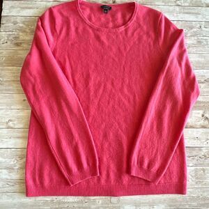 TALBOTS 100% Cashmere Sweater Large Pink Jumper Soft Lightweight Quiet Luxury